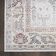 4' X 6' Ivory and Gray Floral Distressed Non Skid Area Rug