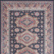 5' X 7' Navy Blue and Red Medallion Distressed Non Skid Area Rug