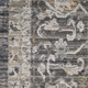 8' Gray And Ivory Floral Distressed Runner Rug