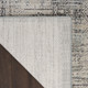 10' Ivory And Blue Geometric Distressed Runner Rug With Fringe