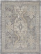 8' X 10' Ivory And Charcoal Medallion Distressed Area Rug With Fringe