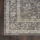 10' Slate Gray Brown And Ivory Floral Distressed Runner Rug With Fringe