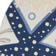 8' Navy Blue And Gray Round Starfish Indoor Outdoor Area Rug
