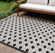 8' X 11' Black And White Geometric Indoor Outdoor Area Rug