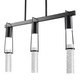 Black And Clear Three Light Metal Dimmable Smart Enabled Chandelier With Clear Shades