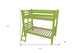 Green Full Traditional Solid Wood Bunk Bed