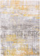 5' Gray and Yellow Round Abstract Non Skid Area Rug