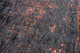 8' Black and Gold Round Abstract Non Skid Area Rug