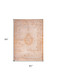 6' X 8' Orange And White Medallion ,Washable, Area Rug