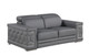 Two Piece Gray Genuine Leather Five Person Seating Set