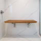 16" X 28" Brown Teak Wall Mount Rectangular Shower Bench