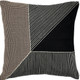 20" Black and White Geometric Cotton Throw Pillow With Embroidery