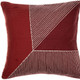 20" Red and White Geometric Cotton Throw Pillow With Embroidery