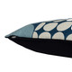 24" Blue and Ivory Geometric Cotton Throw Pillow With Embroidery