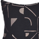 20" Beige and Black Geometric Cotton Blend Throw Pillow With Embroidery