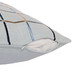 24" Light Blue Check Cotton Blend Throw Pillow  With Embroidery