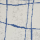 8' Ivory and Blue Abstract Distressed Non Skid Runner Rug