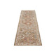 10' Ivory And Green Oriental Distressed Runner Rug