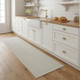 8' Ivory And Brown Abstract Runner Rug