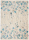 6' X 9' Ivory And Blue Floral Area Rug