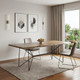 84" Natural And Black Solid Wood And Metal Trestle Base Dining Table