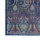 6' Navy Blue and Orange Ogee Distressed Non Skid Runner Rug