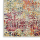 10' Ivory Orange and Pink Abstract Distressed Non Skid Runner Rug
