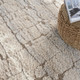 7' X 9' Beige Ivory and Gray Abstract Shag Area Rug