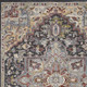 5' X 7' Charcoal Brown and Yellow Floral Medallion Distressed Area Rug