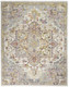 8' X 10' Gray Green And Ivory Floral Medallion Area Rug