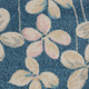 9' X 12' Turquoise and Cream Floral Area Rug