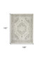 9' X 12' Ivory And Gray Floral Medallion Distressed Area Rug