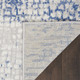 8' X 12' Ivory and Blue Geometric Distressed Non Skid Area Rug