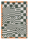 7' X 9' Green And Orange Geometric ,Washable, Area Rug