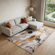 9' X 13' Gray and White Abstract Non Skid Area Rug