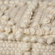 18" Ivory Wool Knubby Geometric Cube Pouf Ottoman