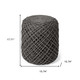 16" Gray Upholstery Cylinder Abstract Pouf Ottoman