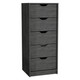 18" Gray Wood Five Drawer Dresser