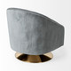 29" Gray and Copper Velvet Lounge Chair