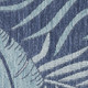 5' X 7' Navy Blue Sky Blue And Ivory Palm Leaf Indoor Outdoor Area Rug