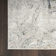8' Ivory Black and Gray Abstract Non Skid Runner Rug