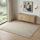 4' X 6' Ivory and Gray Wool Chevron Area Rug