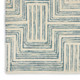 4' X 6' Ivory And Turquoise Wool Geometric Area Rug