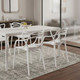 Set of Four White Heavy Duty Plastic Open Back Dining Arm Chairs