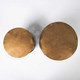 Set of Two 20" Gold Round End Table