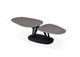 36" Gray And Black Faux Marble And Metal Oval Coffee Table