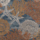 3' X 5' Blue And Brown Seashell and Coral Non Skid Area Rug