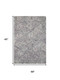 4' X 6' Ivory Black and Gray Wool Geometric Area Rug