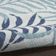 3' X 5' Blue Ivory And Navy Blue Palm Leaf Indoor Outdoor Area Rug