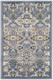 3' X 5' Blue and Ivory Floral Power Loom Area Rug